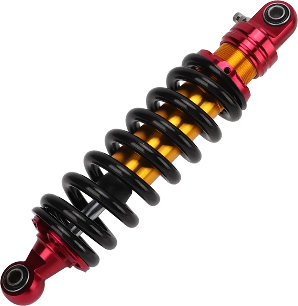 Amortisseur moto 33 cm en métal rouge et or robuste avec fixation facile