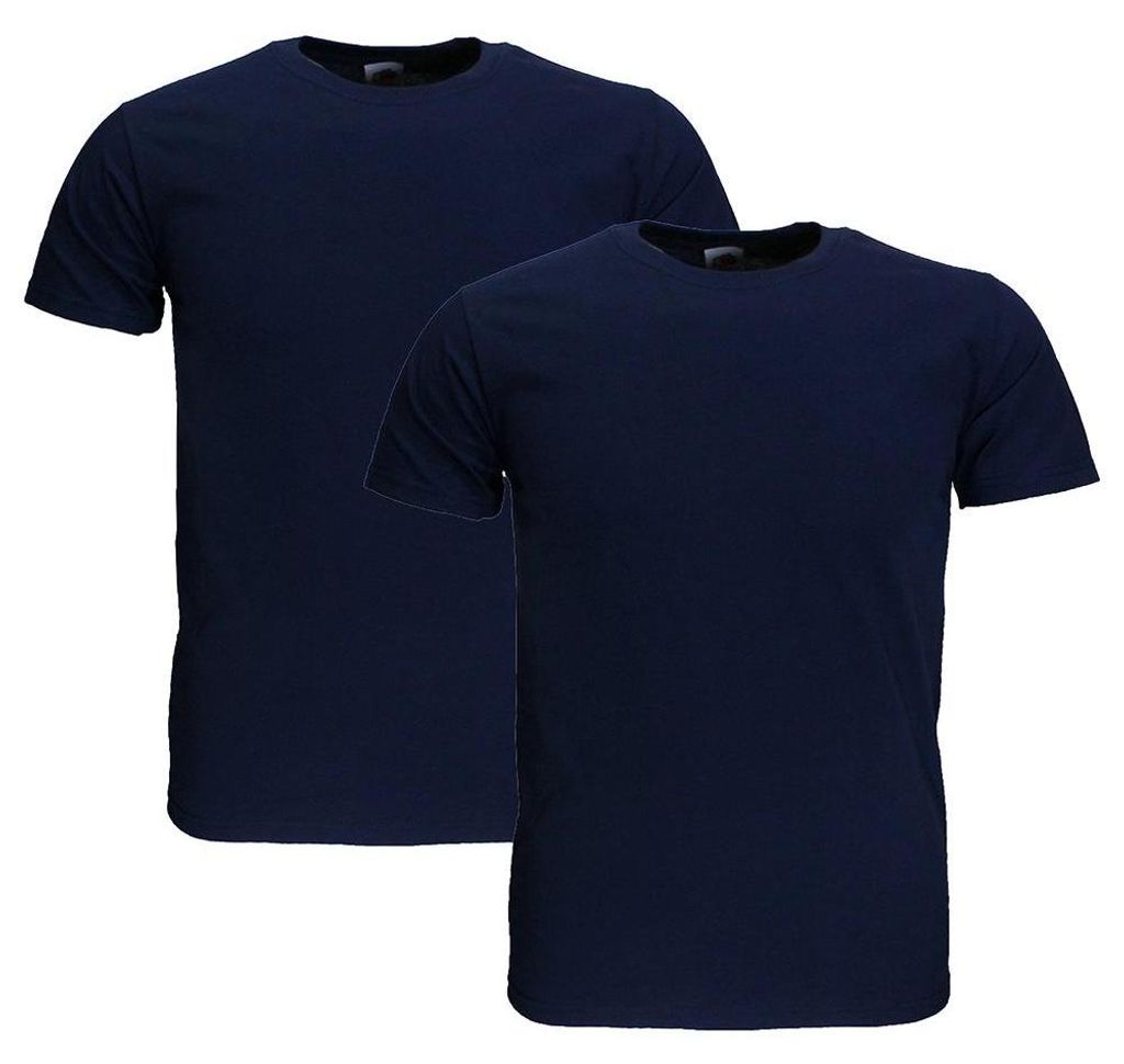 Fruit Of The Loom GROßE GRÖSSEN Baumwoll-T-Shirts 2er-Pack Dunkelblau - 4XL