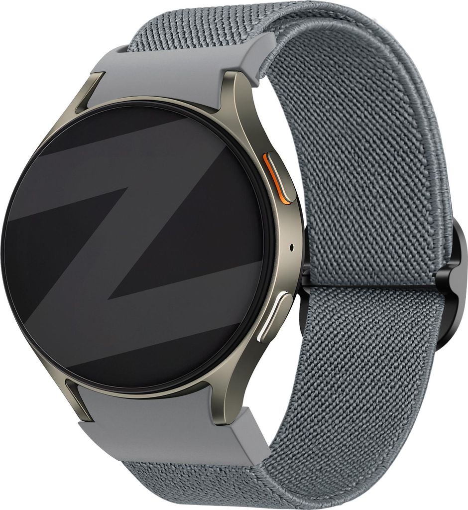 Bandz Ersatzarmband 40mm Grau-Blau für Samsung Galaxy Watch 4/5/6/7/FE – Elastisches Nylonarmband, verstellbar, kompatibel für Damen & Herren