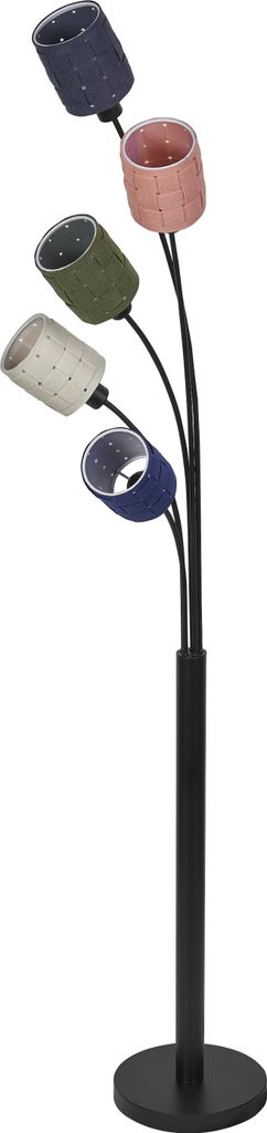 OSRAM Standleuchte 5-flammig Decor Felt Weaving Cans aus Filz und Metall, E14, 1730mm Höhe, warme Lichteffekte durch gewebten Schirm, nachhaltig d...