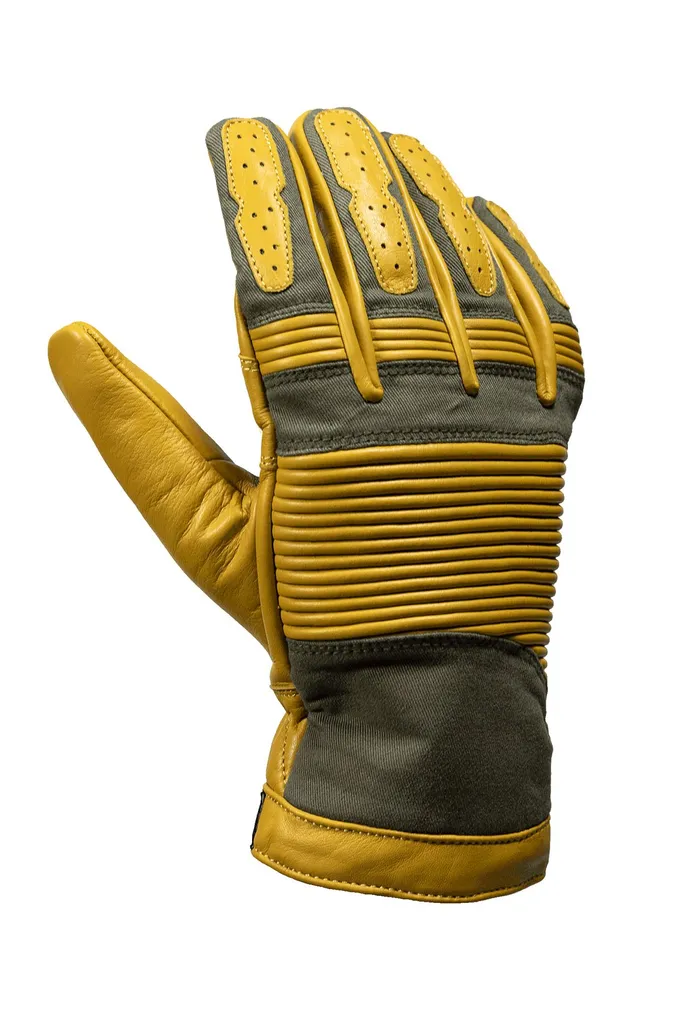 Gants moto John Doe Durango-XTM Jaune Olive en taille M