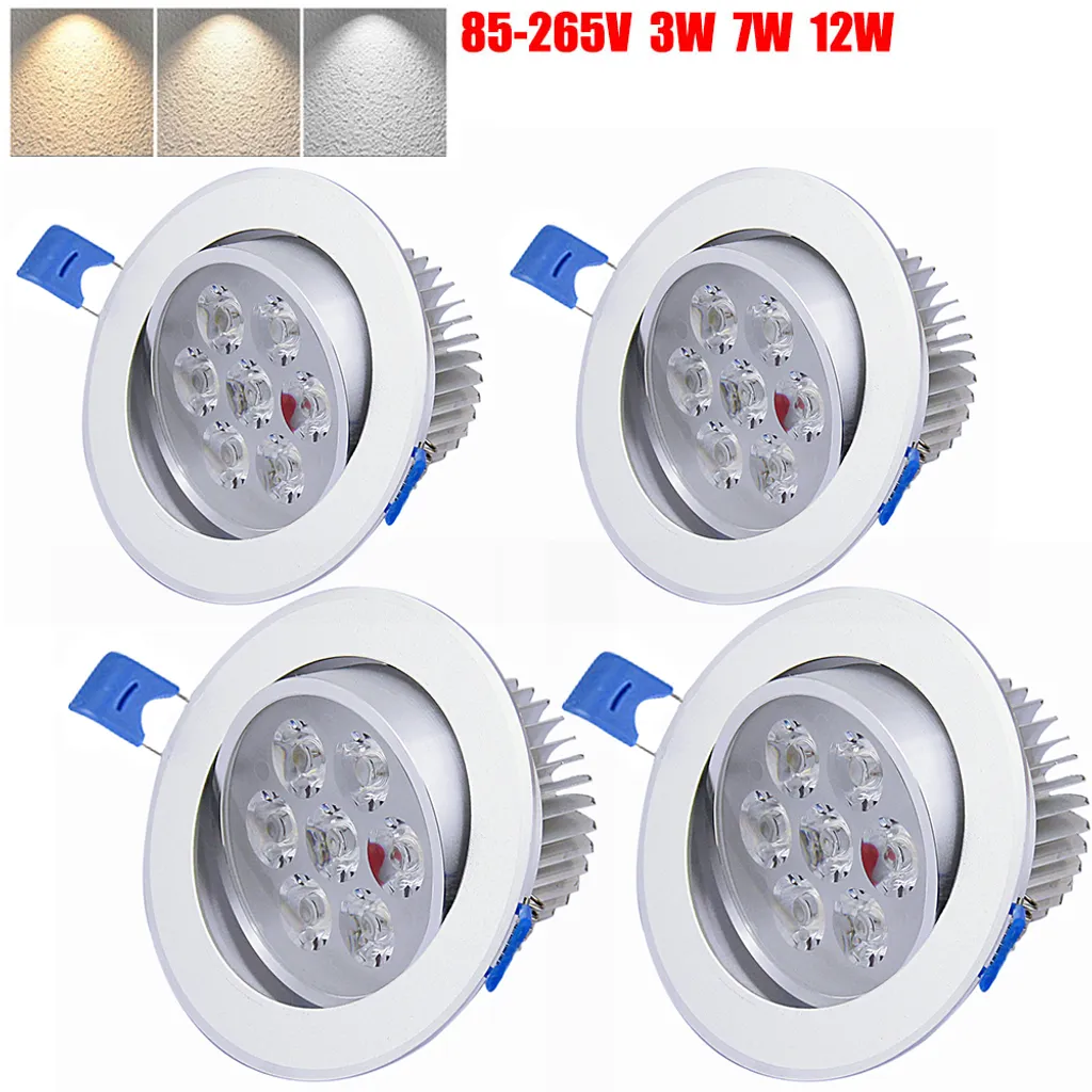 Set 4 Luci LED Sottopensile Cucina 3W 230V Bianco Caldo Rotonde