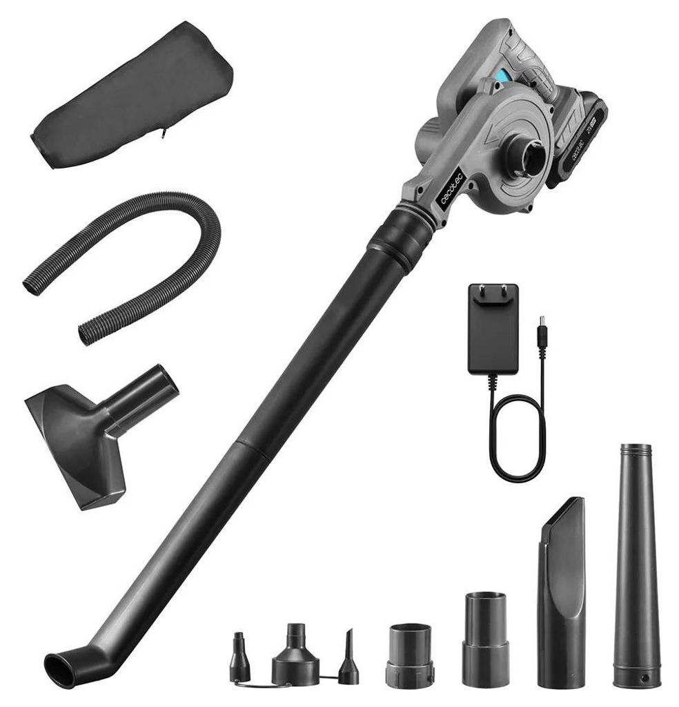 21-V-Multifunktions-Akku-Laubbläser. Geschwindigkeit bis zu 200Km/h Inklusive Zubehör für die Saug- und Blasfunktion. Beinhaltet Rohre mit lange...