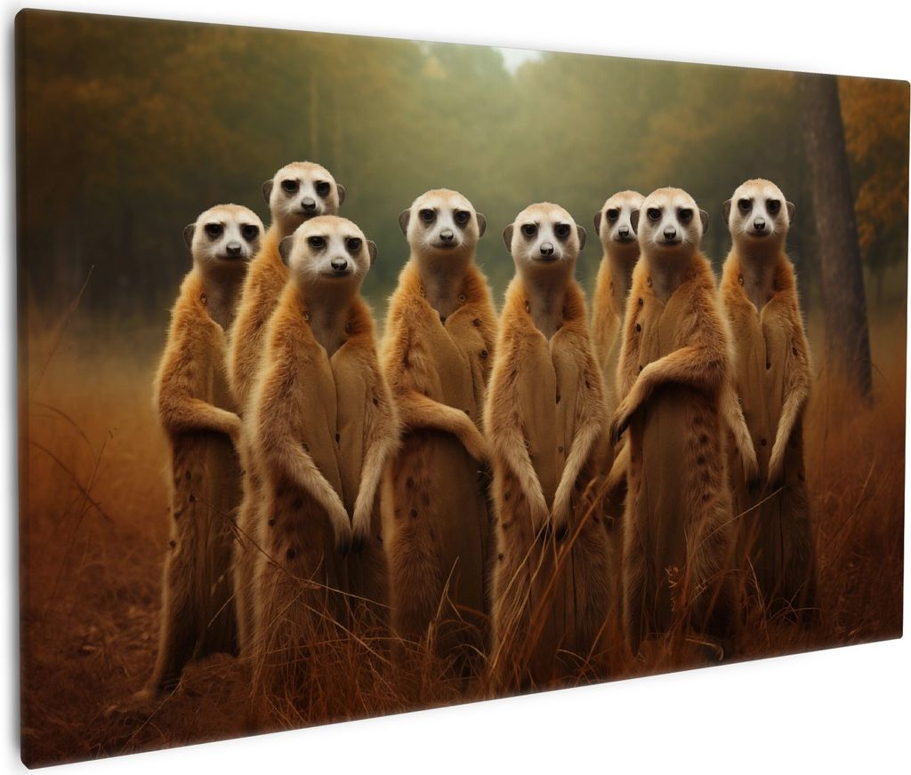Wallario Premium Leinwandbild Safari-Clique in Größe 60 x 90 cm