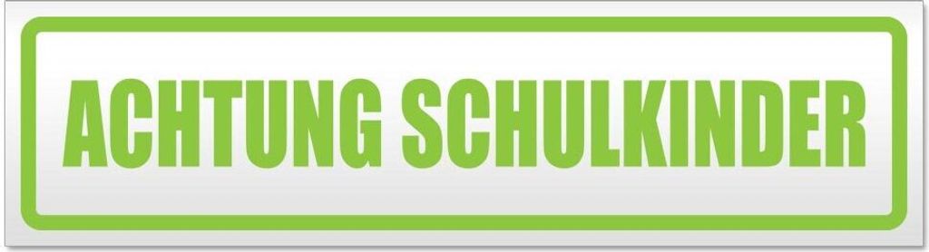 Kiwistar - Autoaufkleber - Lindgrün - 30 x 8 cm - Achtung Schulkinder - Hinweis Aufkleber Sticker für Auto, Kfz, Fahrrad, PKW, LKW