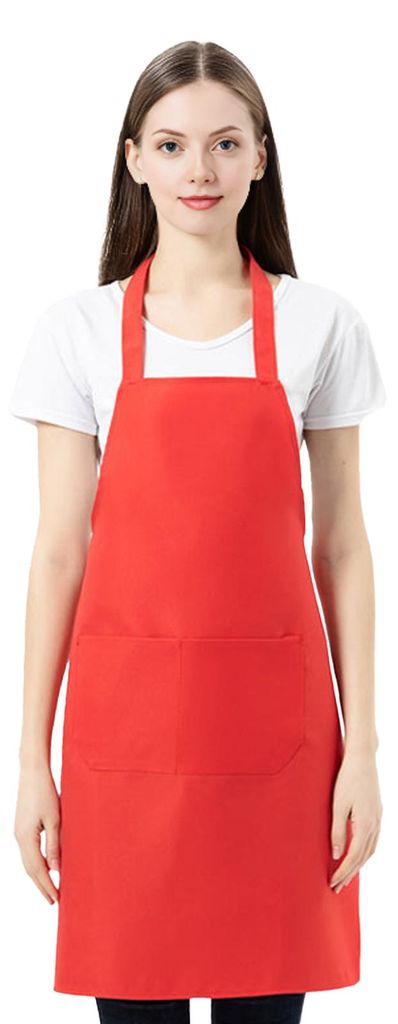 Küchenschürze, knitterfrei, verstellbare Träger, Rückenspitze, große Vordertasche, ideal zum Kochen, Grillen, für Kellner und Köche, geeigne...