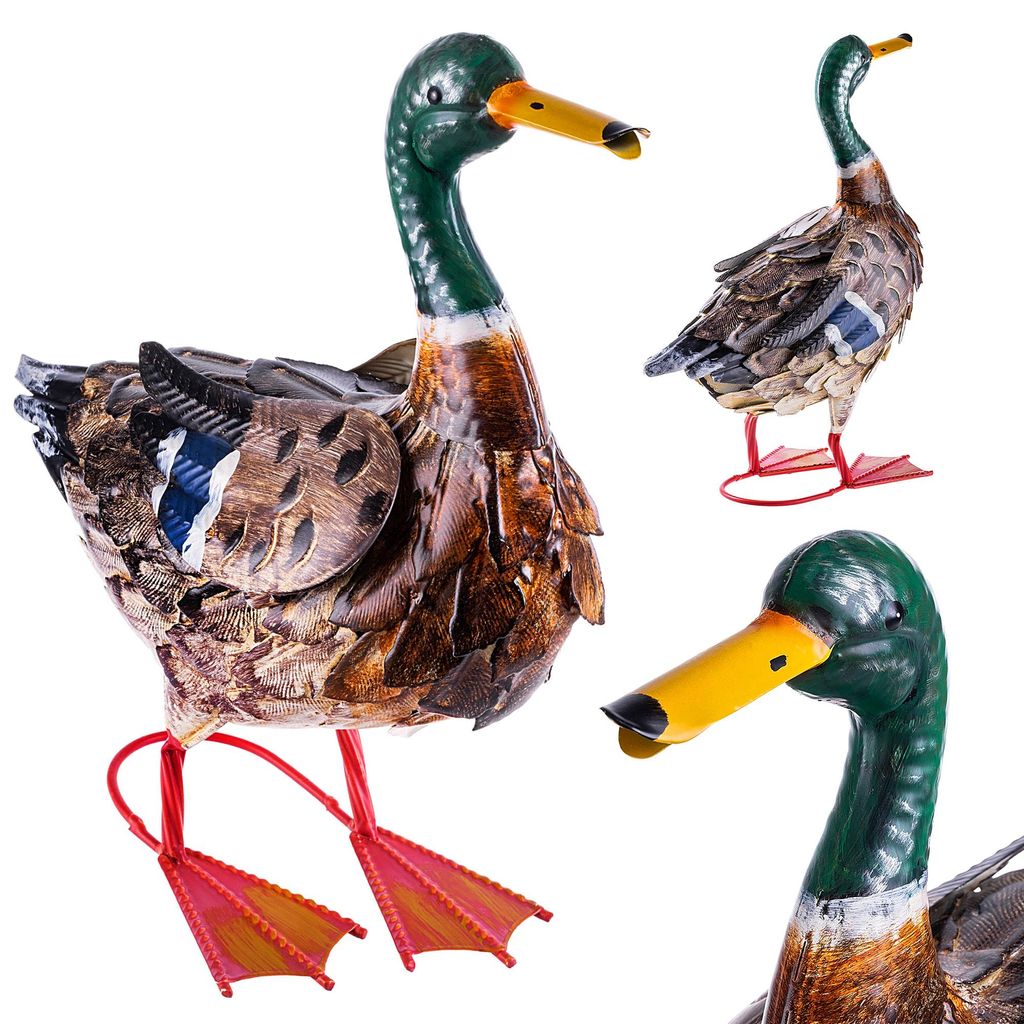 KADAX Ente Figur 41 cm, Gartenfigur aus pulverbeschichtetem Produktbild 