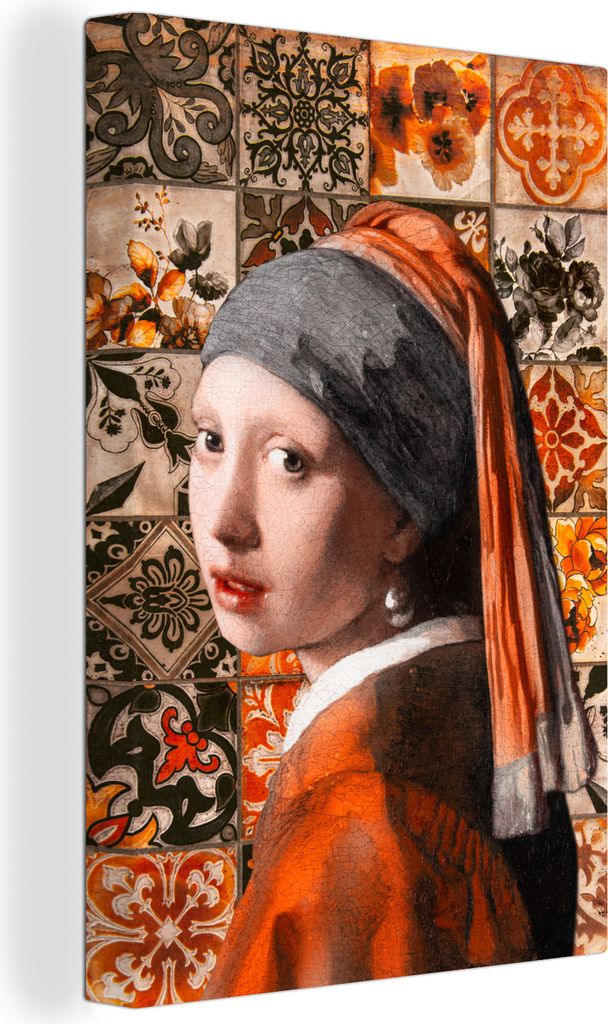OneMillionCanvasses - Leinwandbilder - 90x140 cm, Mädchen mit Perlenohrring - Johannes Vermeer - Ölgemälde, Wandbilder Kunstdruck Wanddekorati...