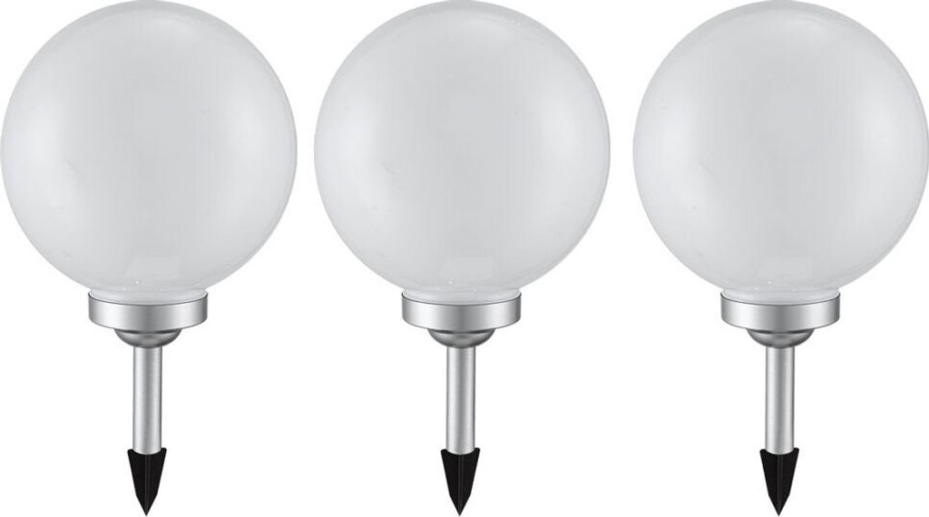 3er Set Steckleuchte, 4x LED, Kugel weiß, DMxH 20 x62 cm
