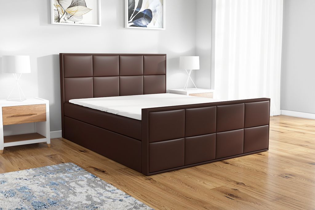 Boxspringbett OMAR 180x200 mit 2 Bettkästen, Bonell-Matratze und Topper. Möbel vom Hersteller- Handarbeit! Bett Komplett-Set mit Matratze, Bettka...