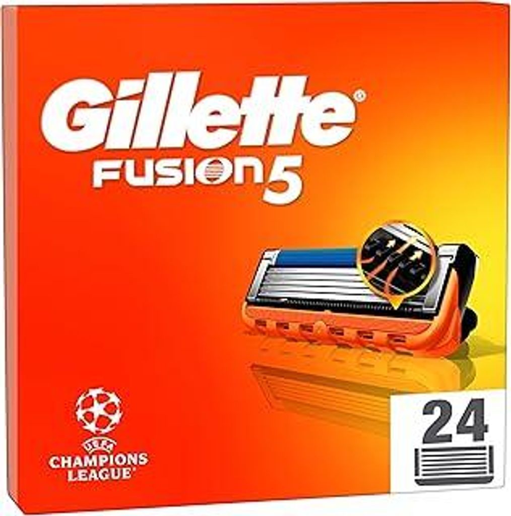 Gillette Fusion5 Rasierklingen, 24 ORIGINAL Ersatzklingen, Klingen für Herren mit Größerem Gleitstreifen für ein Sanftes Gleiten und 5 Klingen ...