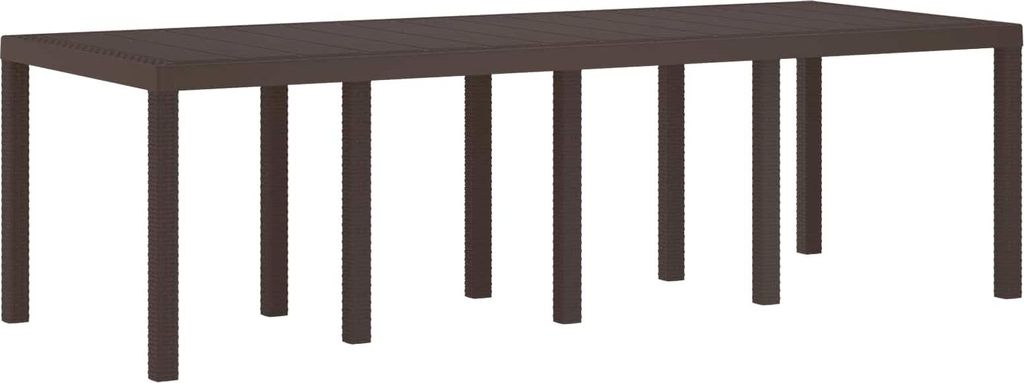 Gartentisch Braun 250 x 100 x 73 cm Poly-Rattan