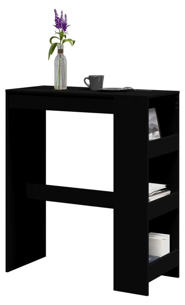 Bartisch mit Gestellen, schwarz, 90 x 40 x 103,5 cm, Holzwerkstoff