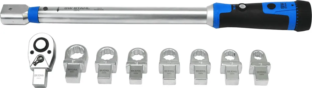 Clé dynamométrique 40-200 Nm avec cliquet 1/2 et 7 embouts - 6