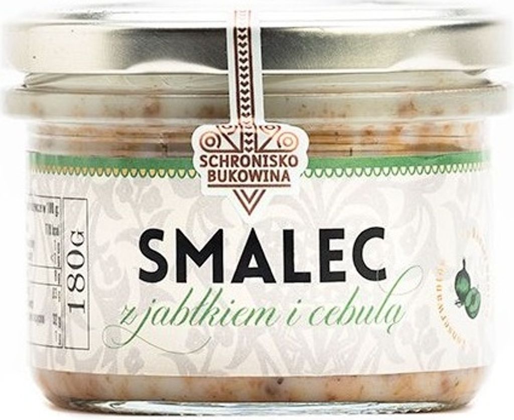 Smalec z jabłkiem i cebulką mały 180g - Schronisko Bukowina Zdjęcie produktu 