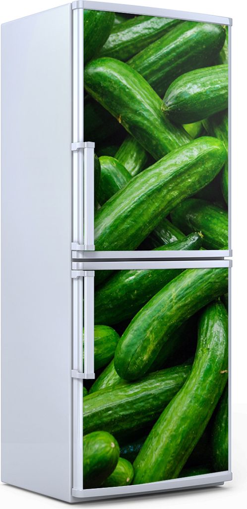 Kühlschrankdekoration 60x180 cm Aufkleber auf dem Kühlschrank - Grüne Salatgurken