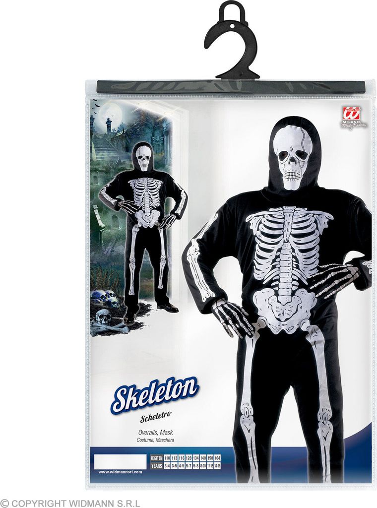 Kinderkostüm Skelett, Anzug +Maske Kinder Skelettkostüm Produktbild 2