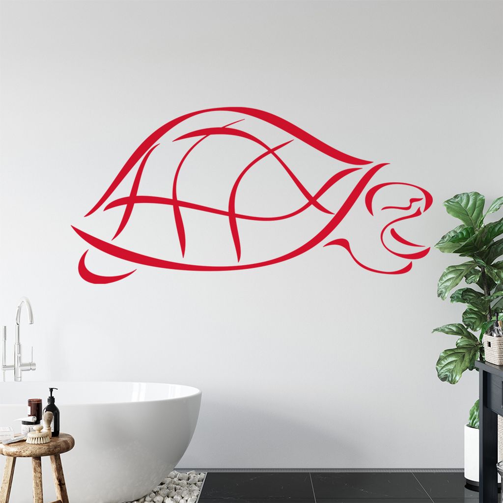 Schildkröte Linien Wandtattoo in 6 Größen - Wandaufkleber Wall Sticker - Dekoration, Küche, Wohnzimmer, Schlafzimmer, Badezimmer