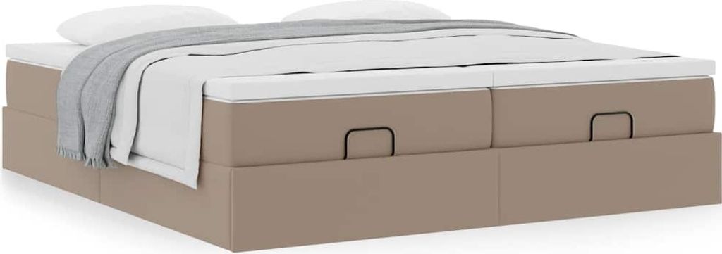 Eleganten-Stil Ottoman-Bett mit Matratzen Cappuccino 200x200cm Kunstleder - Klassische Betten CHY1326914