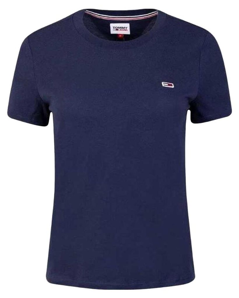 Tommy Hilfiger - T-Shirt für Damen, Rundhalsausschnitt, Regulär NA316 (XS) (Marine)