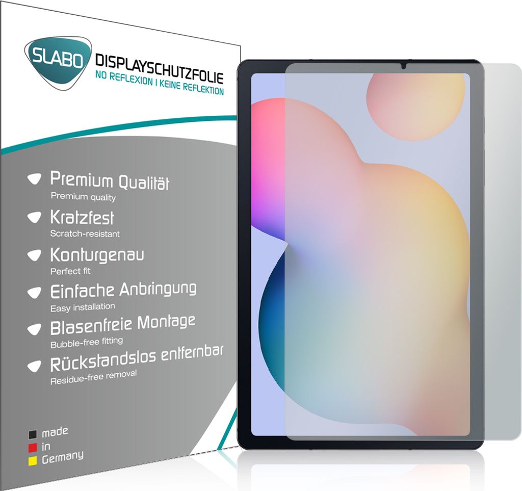2x Slabo Displayschutzfolie für Samsung Galaxy Tab S6 Lite MATT "No Reflexion" (verkleinerte Folien) Displayfolie Schutzfolie Folie