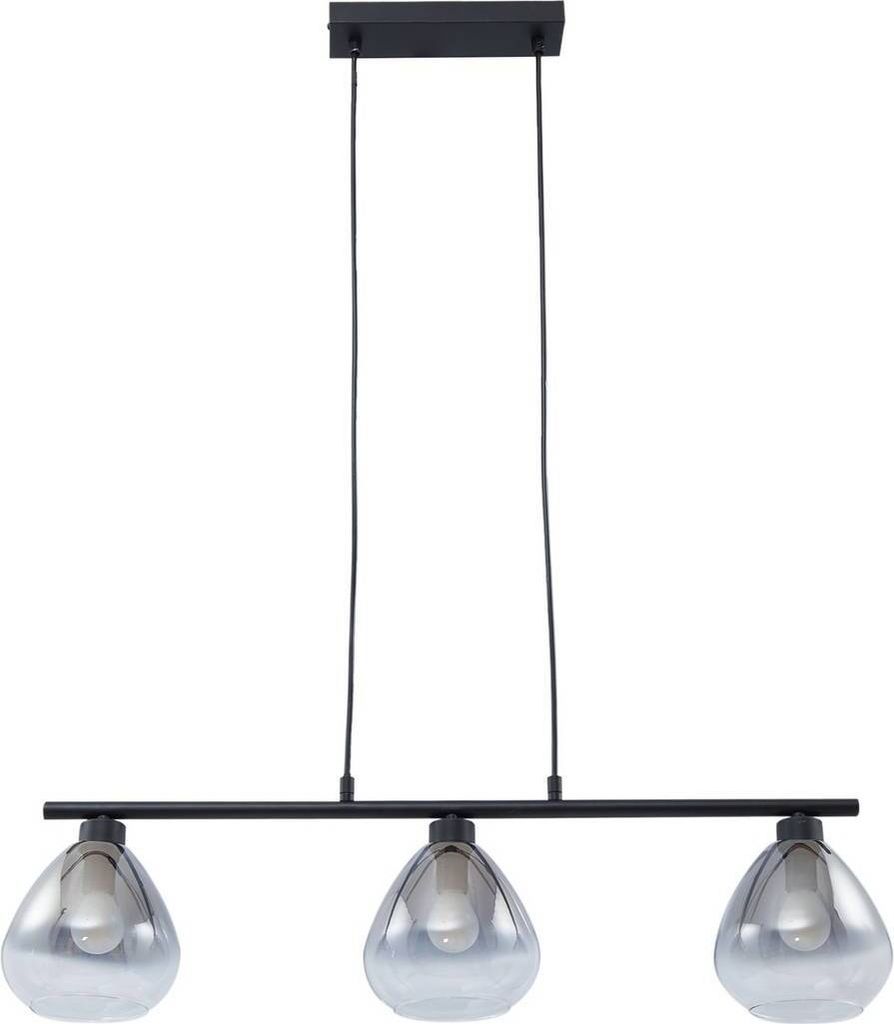 Lindby Hängeleuchte Pendura, schwarz, Glas, Länge 75 cm