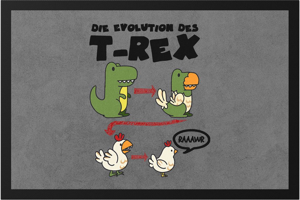 Die Evolution Des T-Rex Fußmatte Vom T-Rex Zum Huhn Produktbild 