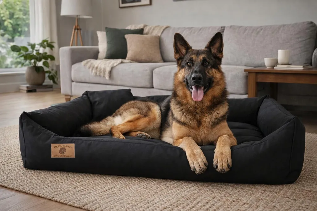 Lit pour chien 120x90cm XL canapé déhoussable et lavable Noir