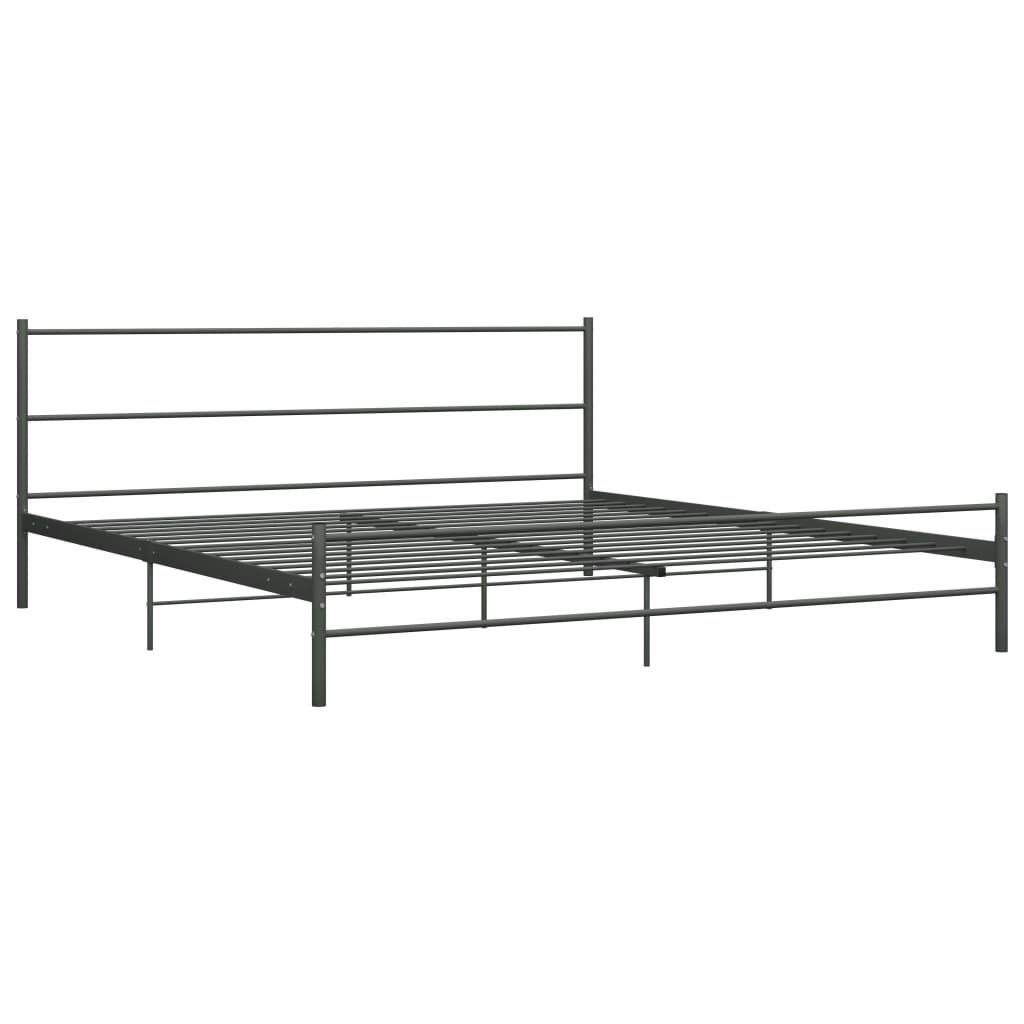 vidaXL Bettgestell Grau Metall 180×200 cm Produktbild 