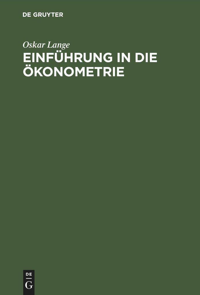 Einführung in die Ökonometrie