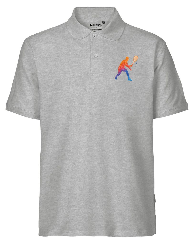 Huuraa Herren Polo Shirt Squash bunte Silhouette 3XL Sport Grey Bio Baumwolle Fairtrade Poloshirt Geschenkidee