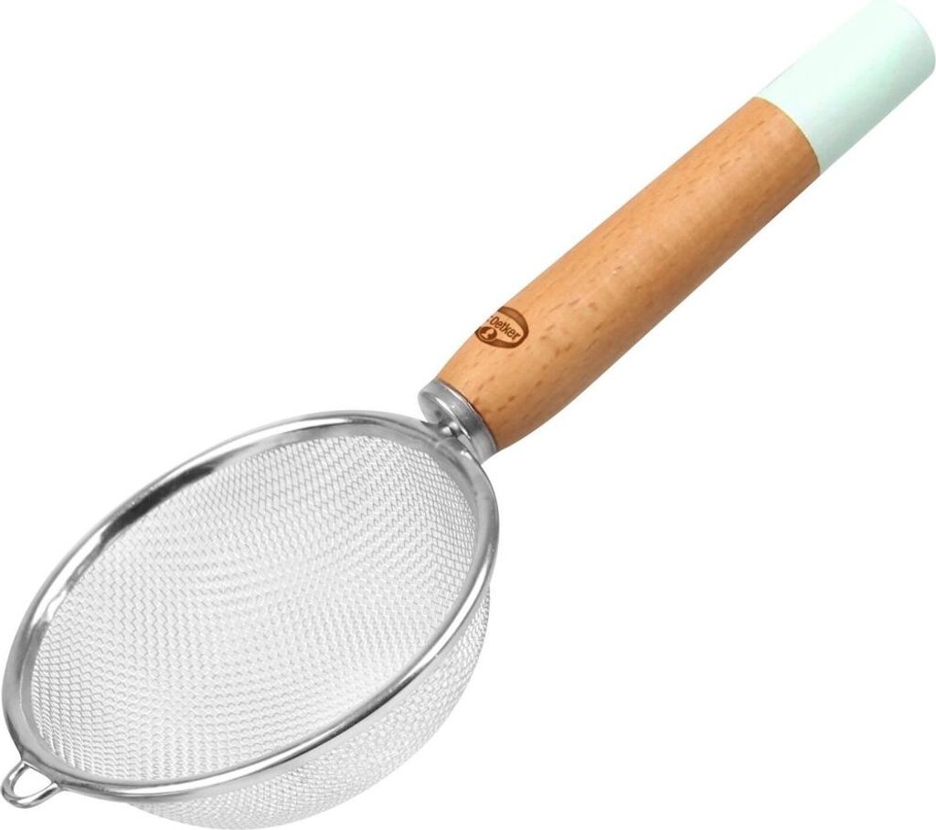 Dr. Oetker Sieb mit Holzgriff Ø 10, Seiher aus der Serie "Modern Baking - Retro Design" (Farbe: Bunt)