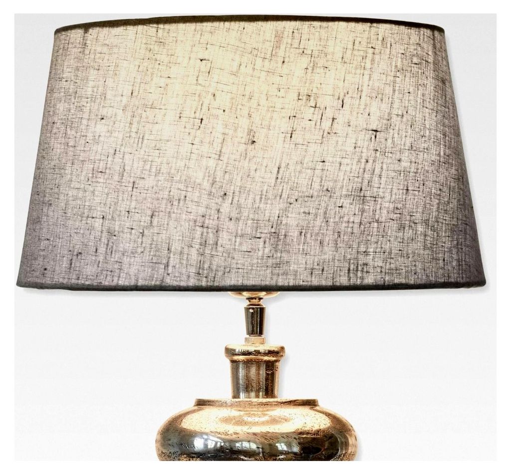 Lampenschirm Anfor, lichtdurchlässig, geeignet für Tisch- oder Stehlampen, passend für E27-Fassungen, Wohn-Accessoire, Eisen, Leinen, taupe