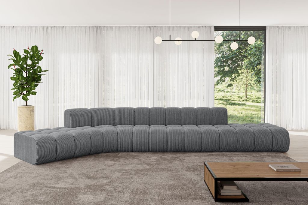ALTDECOR Modulares Sofa Ecksofa in L-Form - Solven-L2 - 471x174x70 cm Dunkelgrau - Corner modular Sofa Eckcouch Couch Wohnlandschaft Cauchsofa Bode...