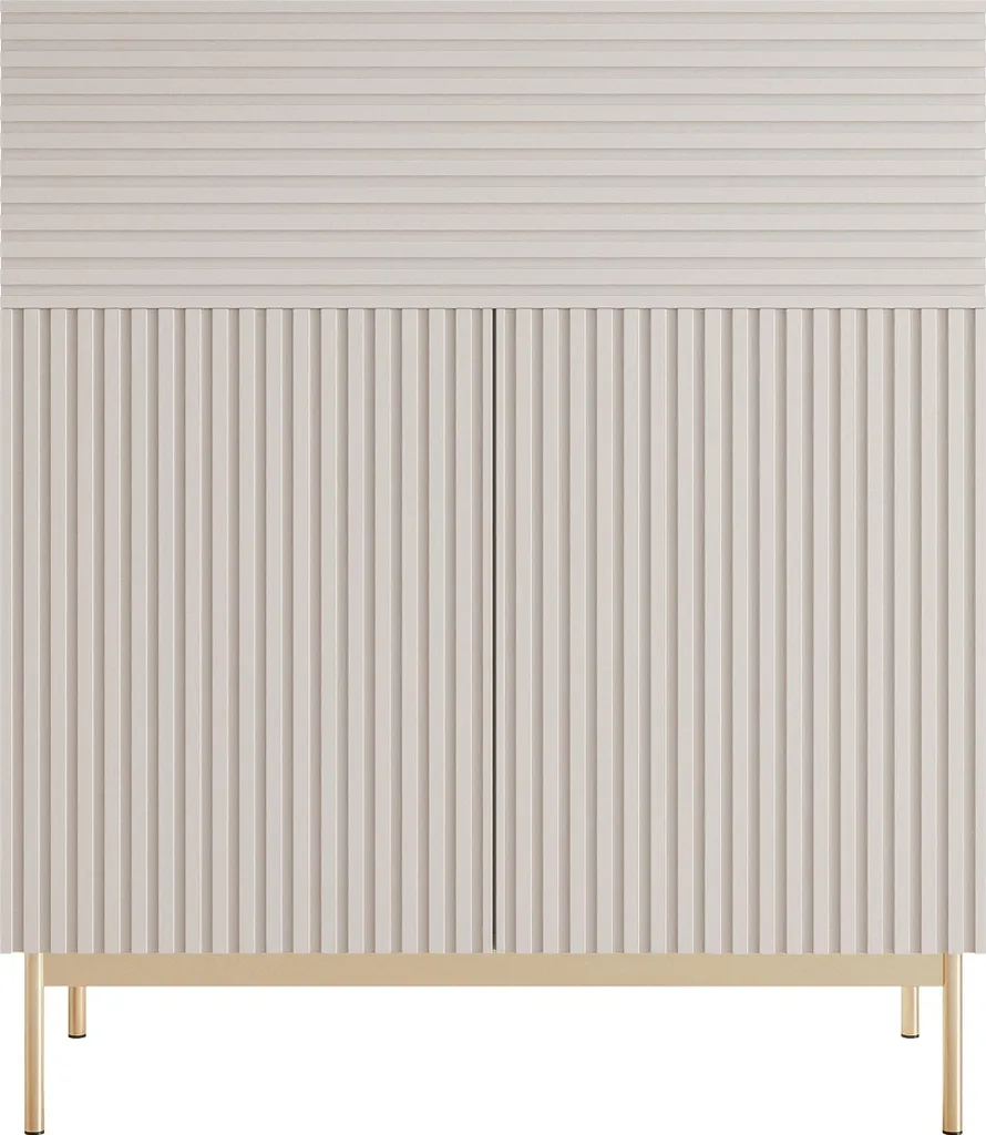 Buffet haut design Linearis gris cachemire 92 cm avec rangement LED