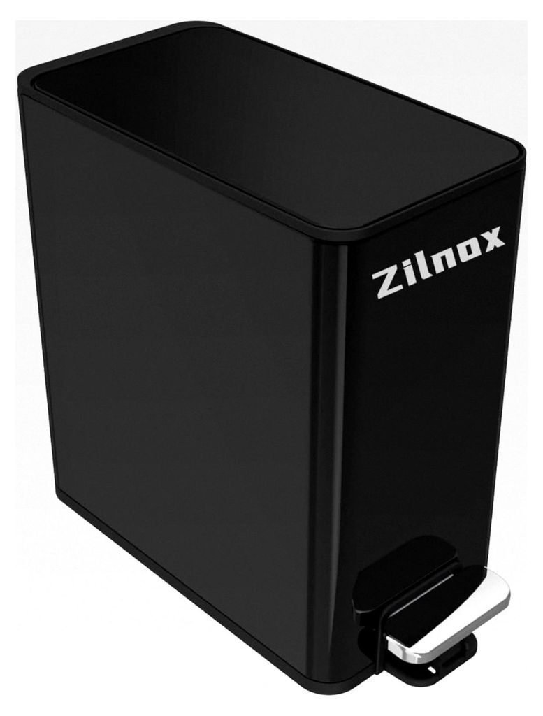 Rechteckiger Tretmülleimer 6L mit Deckel aus Edelstahl für Bad, Schlafzimmer und Lernzimmer (Schwarz)