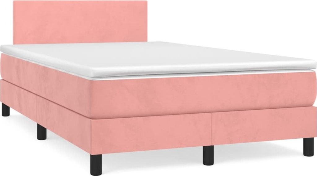 Boxspringbett mit Matratze Rosa 120x190 cm Samt