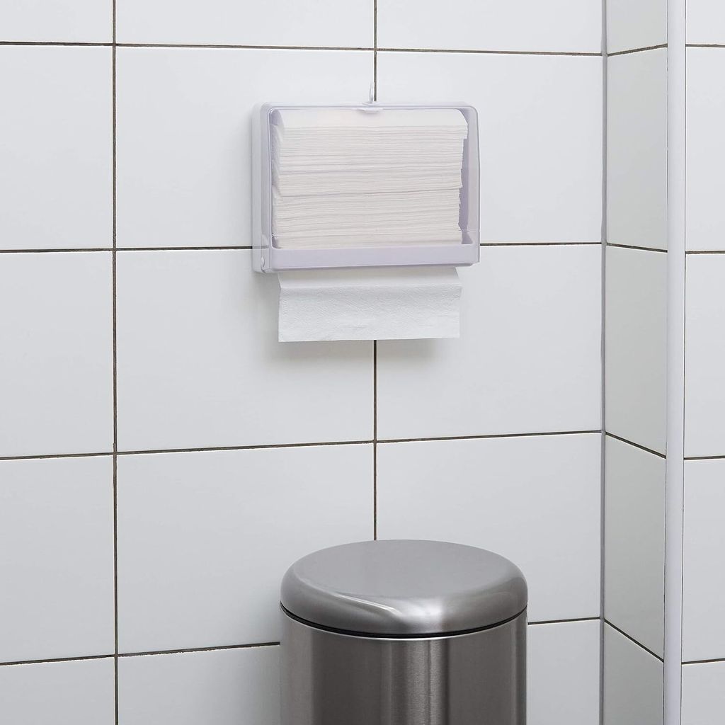 Papiertuchspender, C- /Z-Falz kompatibel, 25 x 8.3 x 20 cm, Weiß (Früher Marke AmazonCommercial)