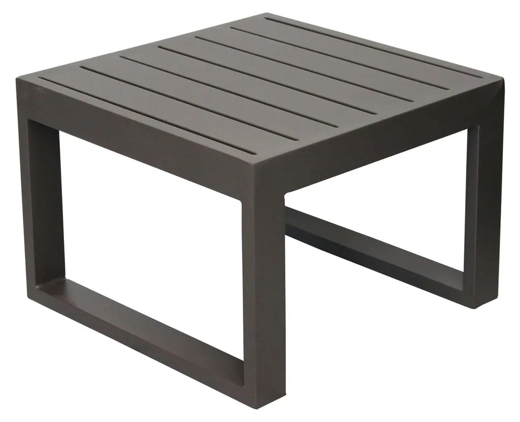 Petite table de jardin carrée Milos 45 cm en alu gris foncé anthracite