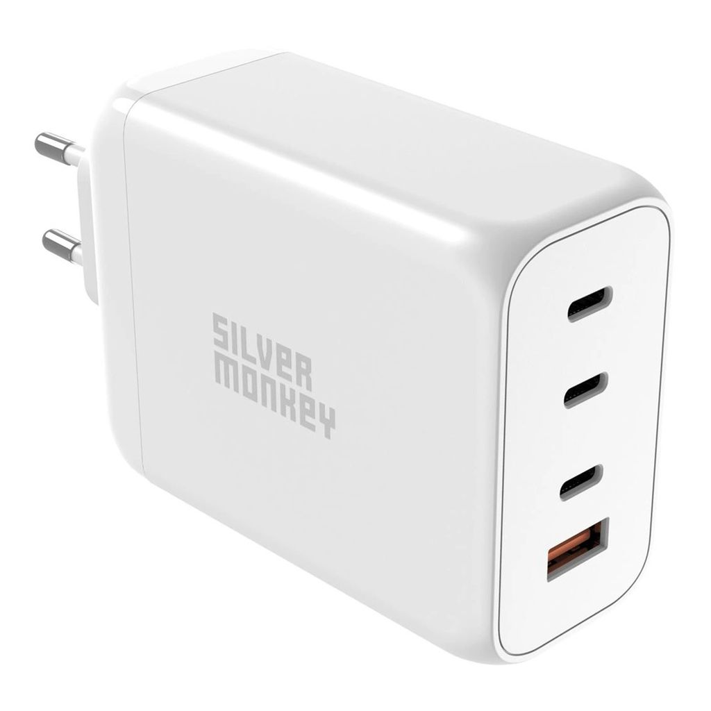 Silver Monkey Sma154 200W Gan-Ladegert 3Xusb-C Pd Usb-A Qc 3.0 - Wei