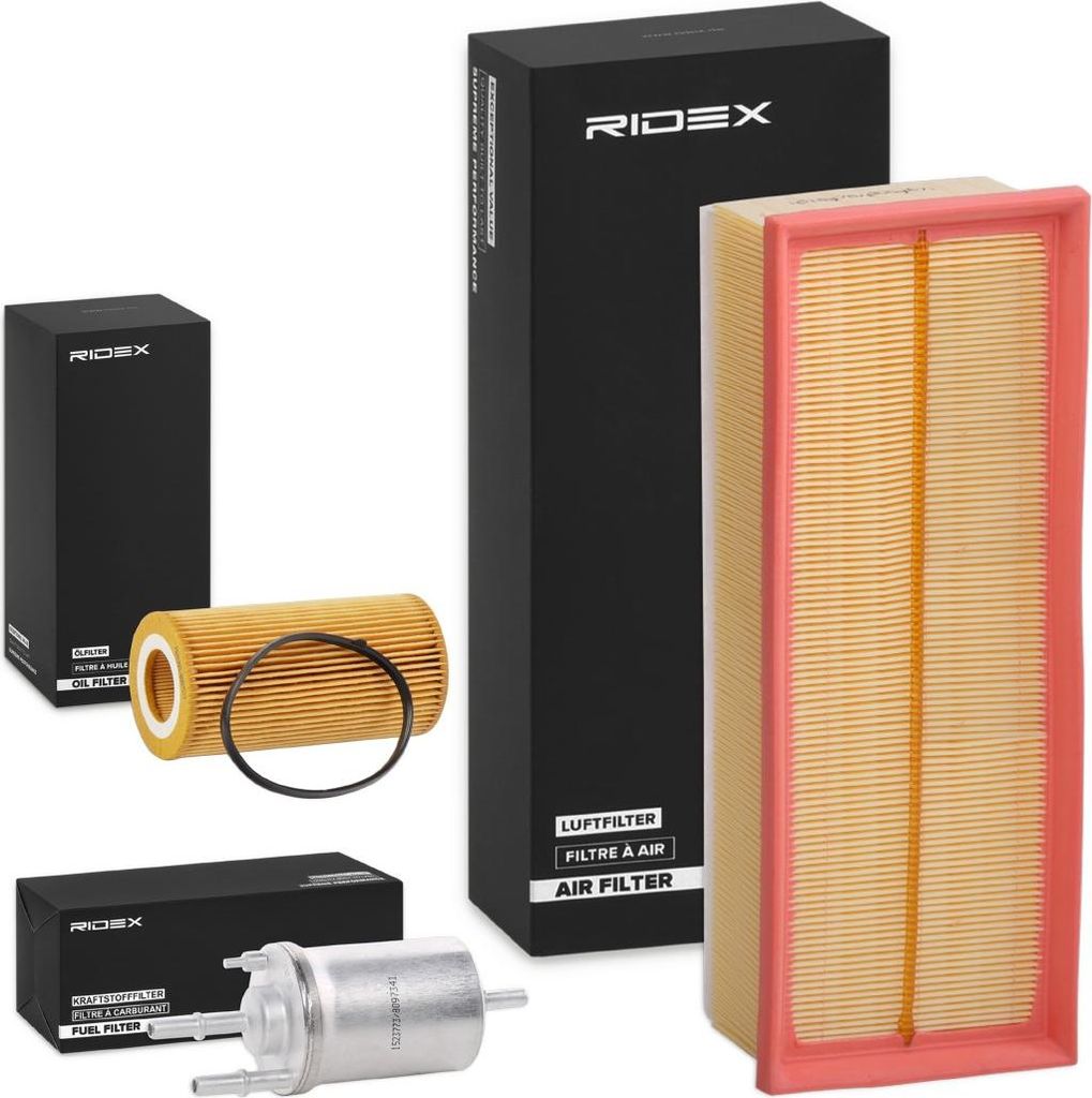 RIDEX Filterset Inspektionspaket Filtersatz für VW GOLF VI (5K1) Golf V Schrägheck (1K1) Golf V Variant (1K5) Eos (1F7, 1F8) Jetta Mk5 (1K) für ...