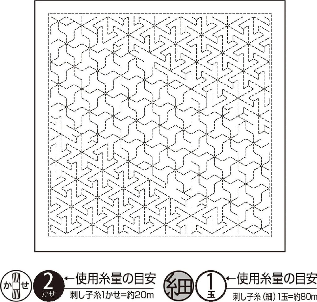 Kit per ricamo Sashiko stampato Olympus (solo tessuto), Immagine del prodotto 