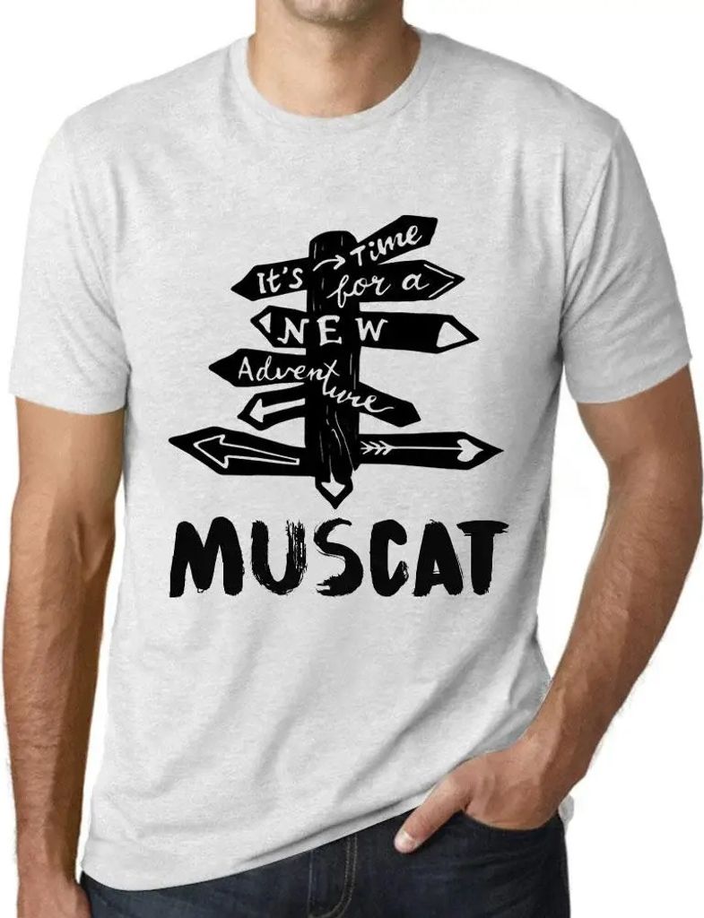 Herren Grafik T-Shirt Es ist Zeit für ein neues Abenteuer in Muskat – It’s Time For A New Adventure In Muscat – Öko-Verantwortlich Vintage ...