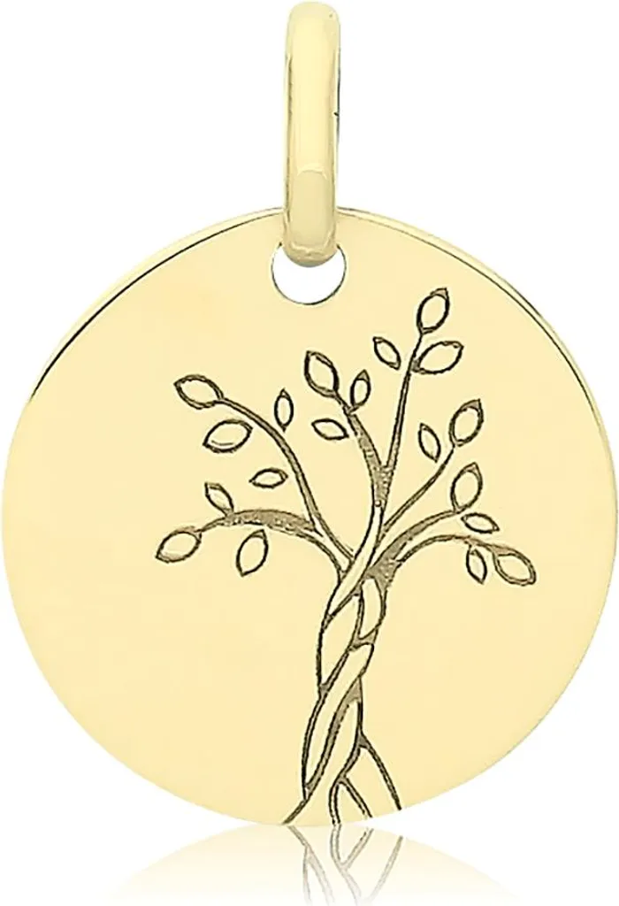 Pendentif Or 375/1000 Arbre de Vie Ajouré - Finition Brillante 16x12mm