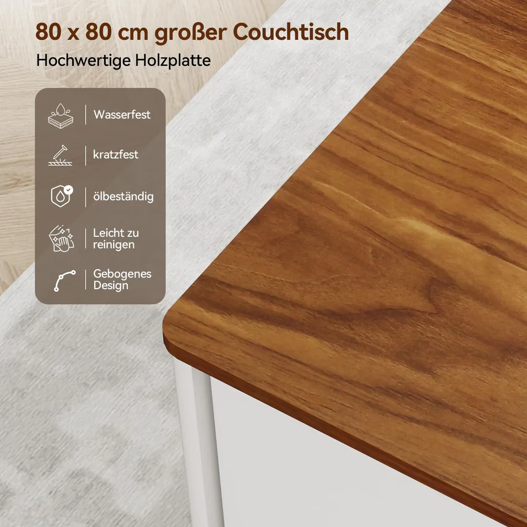 Table basse 80 cm à plateau relevable et portes magnétiques Puluomis - 2