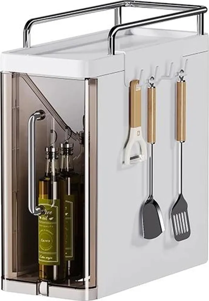 Organizer Per Armadietti Bagno E Cucina - 2 Ripiani Scorrevoli Con Ganci, Set Da 2