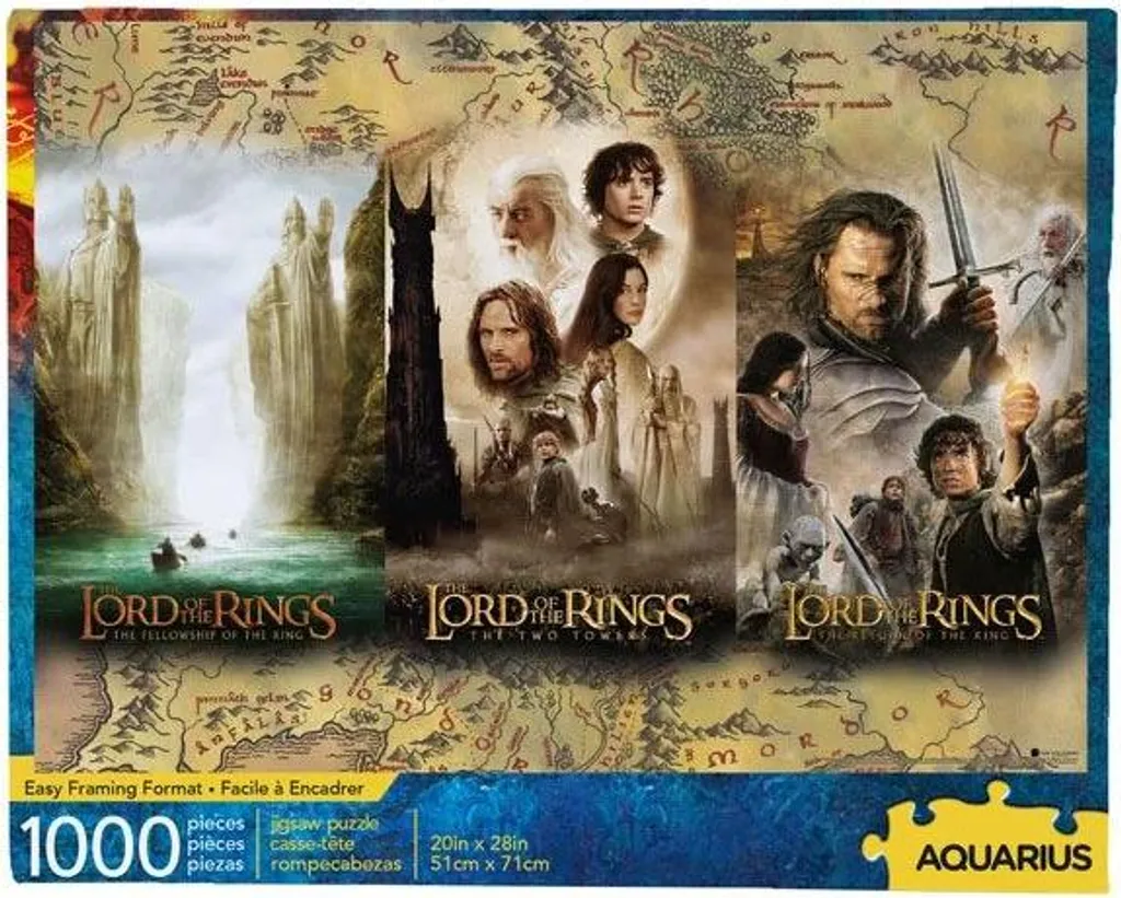 Puzzle 1000 pièces Seigneur des Anneaux - Triptyque Mural Fantaisie Epic