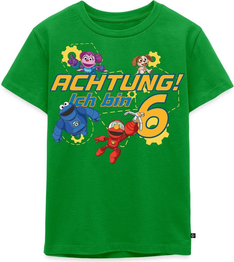 Spreadshirt Mecha Builders Team Achtung Ich Bin 6 Jahre Alt Kinderkunst Kinder Premium T-Shirt, 134/140 (8 Jahre), Grün