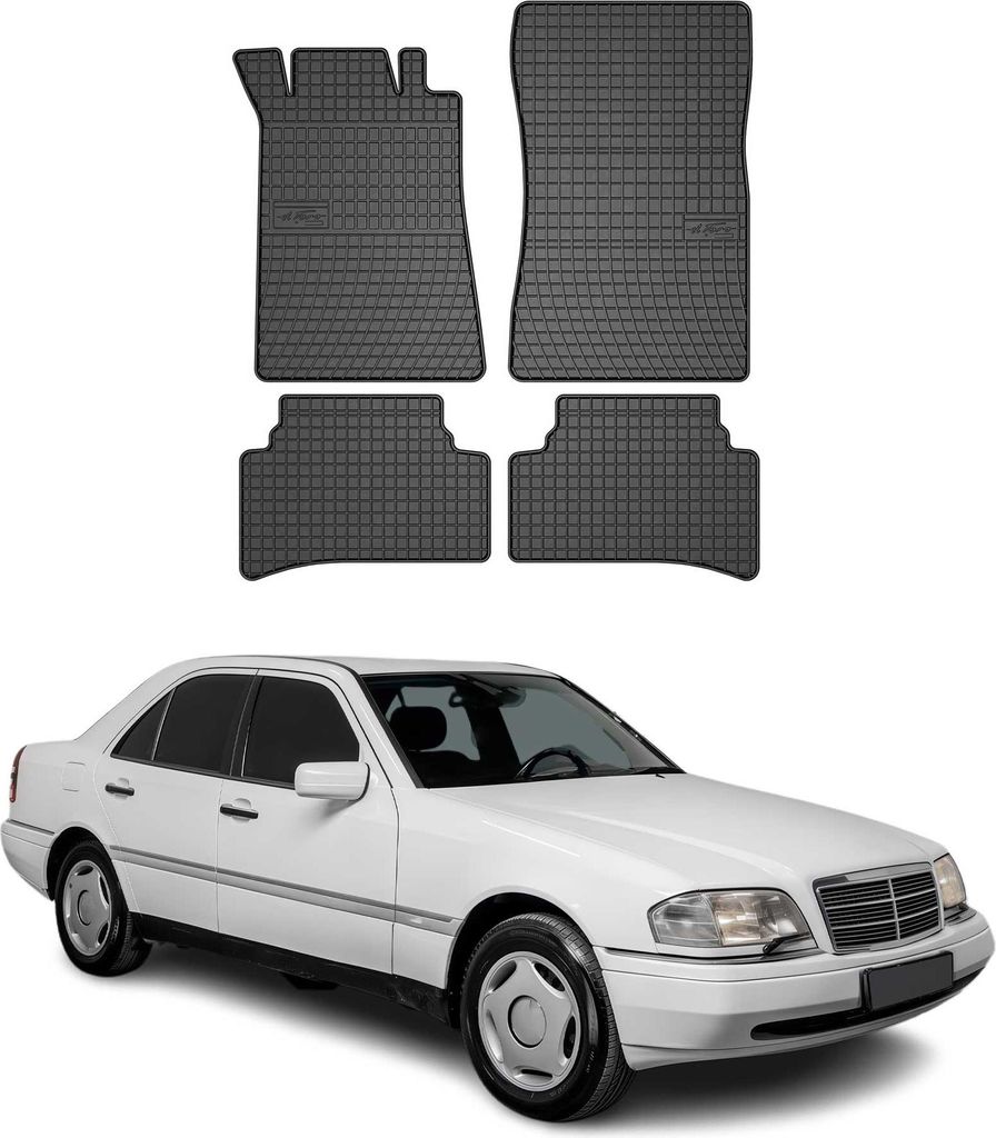 1993-2001 Mercedes Classe C W202 Tappetini in gomma nera 4 Immagine del prodotto 
