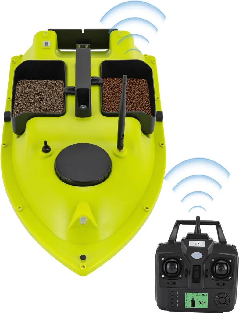 Bateau de dépôt d'appâts GPS vert double moteur pour pêche à carpe - 2